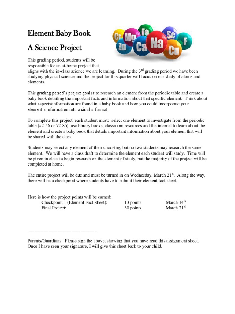 Element Baby Book Project Overview | PDF | Career & Growth | Science ...