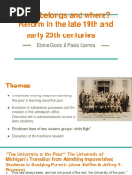 Who Belongs and Where? Reform in The Late 19th and Early 20th Centuries