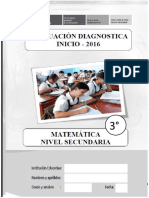 Evaluación diagnóstico MATEMÁTICA - 3°