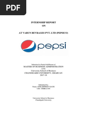 Varun Beverages Project Report Pepsi Co Performance Appraisal