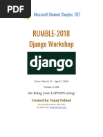 RUMBLE-2018 Django Workshop: Microsoft Student Chapter, TIET