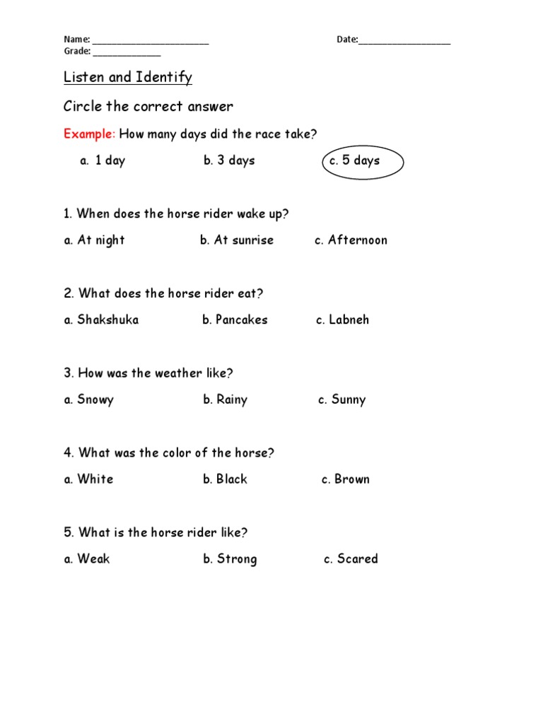 Listening Comprehension Quiz | PDF
