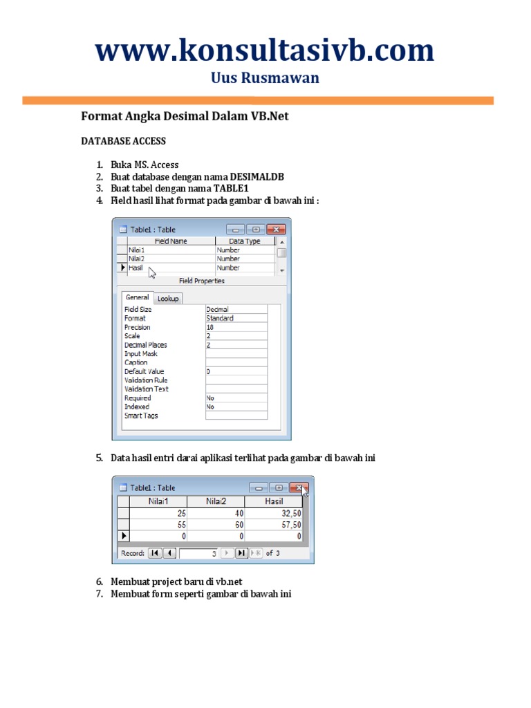 Format Desimal VB.Net dan SQL | PDF