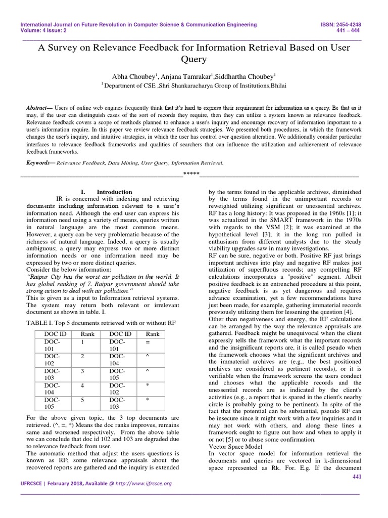 Relevance Feedback in Information Retrieval | PDF | Information ...