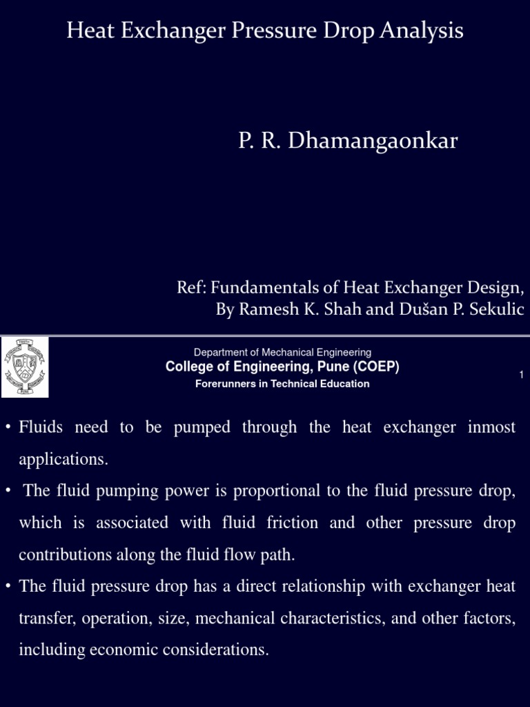Heat Exchanger Pressure Drop Analysis | PDF | Fluid Dynamics | Pump