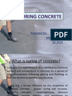 Self Curing Concrete: Prepared By: Harsh Soni SD 1910