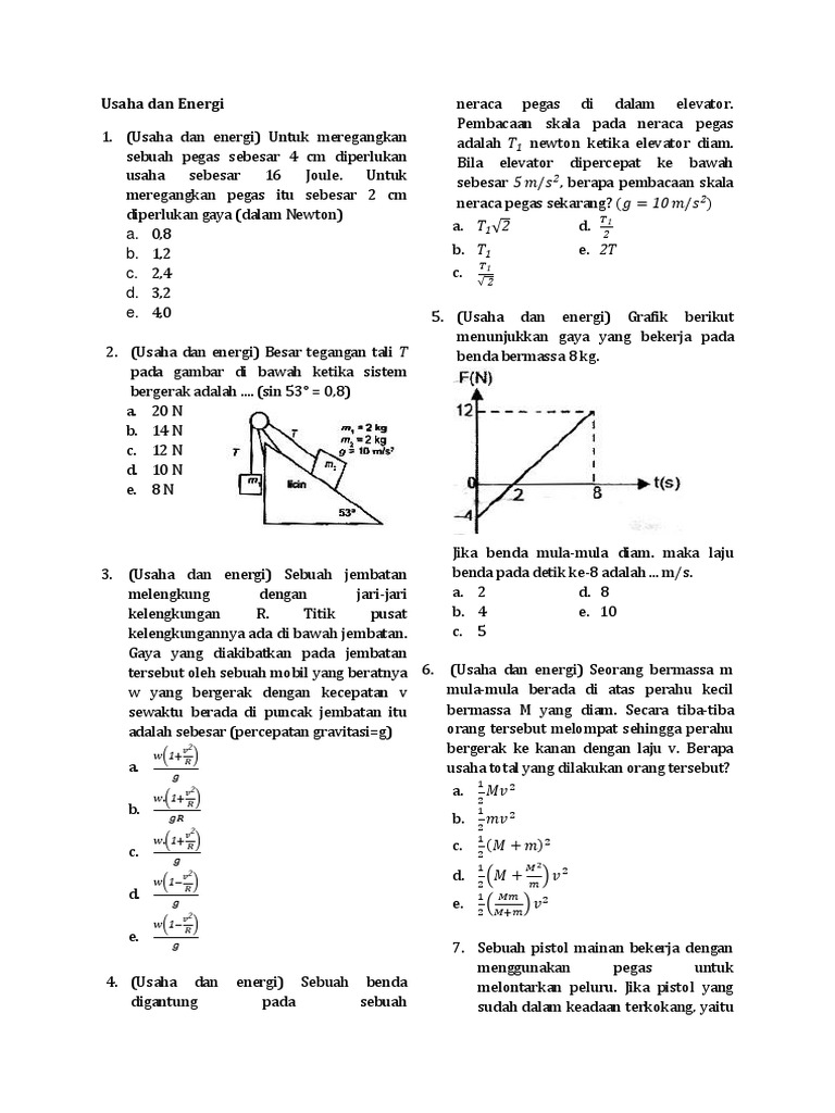 Soal Usaha Dan Energi