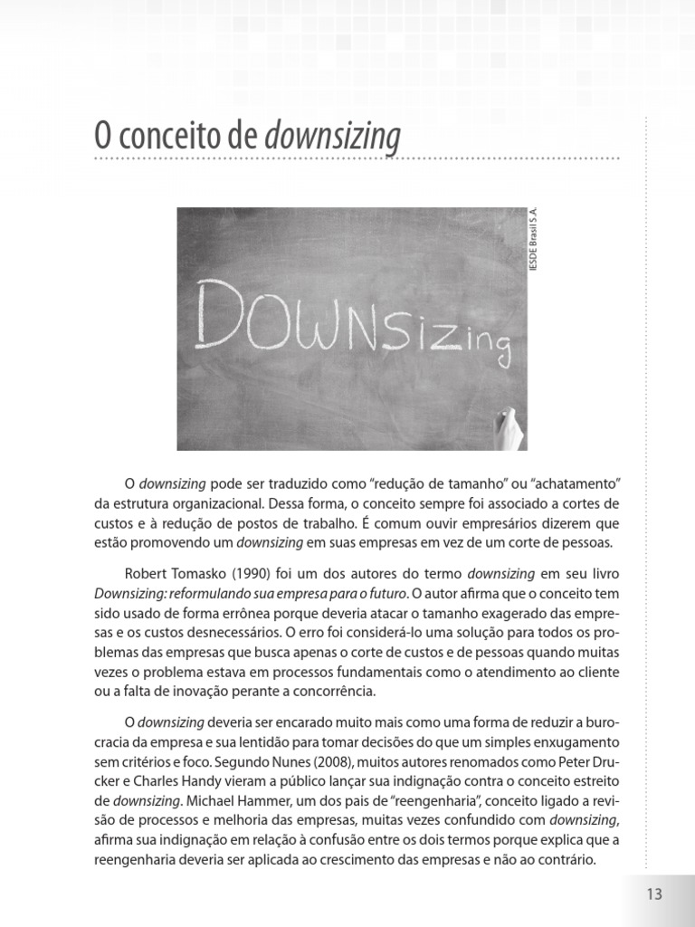 Downsizing: Estrutura e Eficiência | PDF | Redução de pessoal | Gestão ...