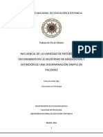 2014 - TFM - Influencia de La Variedad de Reforzadores Secundarios en La Velocidad de Adquisicion y Extincion de Una Discriminacion Simple en Palomas - Eduardo