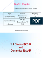 HKASL Physics: Examination Format and Allocation of Marks