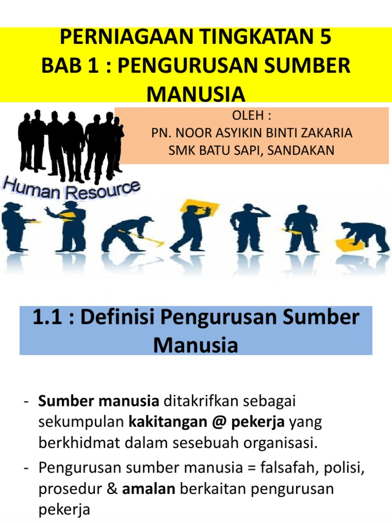 Bab 1 Pengurusan Sumber Manusia Pdf