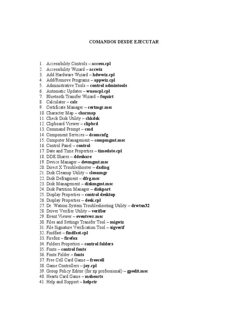 Windows Run Commands Guide | PDF | Windows Registry | Microsoft Windows