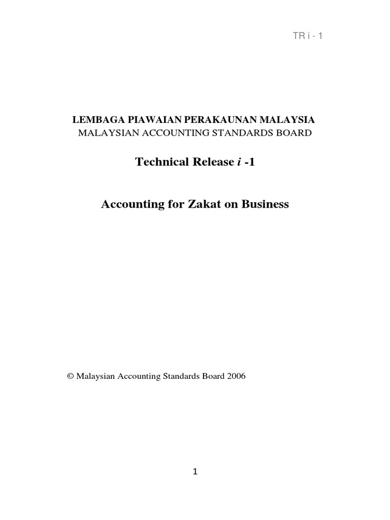 Accounting For Zakat TRi1 PDF Accounting Financial Statement