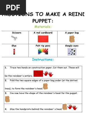 INSTRUCTIONS Craft Reindeer