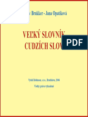 Velky Slovnik Cudzich Slov PDF | PDF
