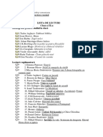 Lista de Lecturi - Clasa A IX - XII