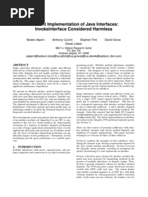 Efficient Implementation Of Java Interfaces Invokeinterface Considered Harmless Latin Script Collation