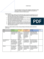 Animal Poster Board Rubric Student Name