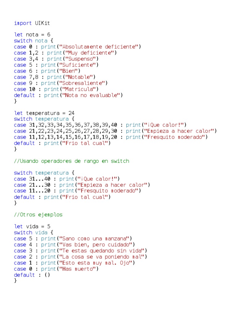 2 - Switch - Sentencias Case | PDF