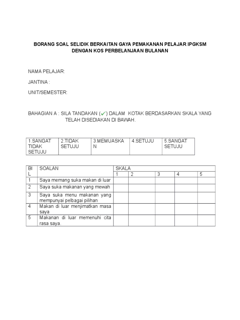 MOshims: Contoh Borang Soal Selidik Pencapaian Akademik ...