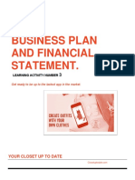 Business Plan and Financial Statement.: Your Closet Up To Date