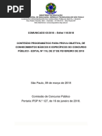 Comunicado 03 2018 Conteudo Programatico