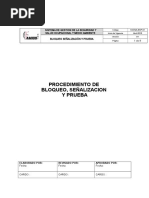 Procedimiento Para Bloqueo, Señalizacion y Prueba