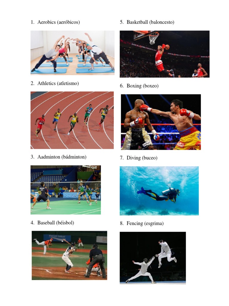 Aerobics (Aeróbicos) 5. Basketball (Baloncesto) PDF