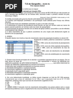 Td de Geografia Prof. Kaynam