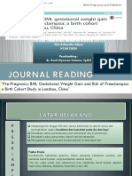 Jurnal Pre-Pregnancy BMI, Gestational Weight Gain and Risk of Preeclampsia A Birth Cohort Study in Lanzhou, China