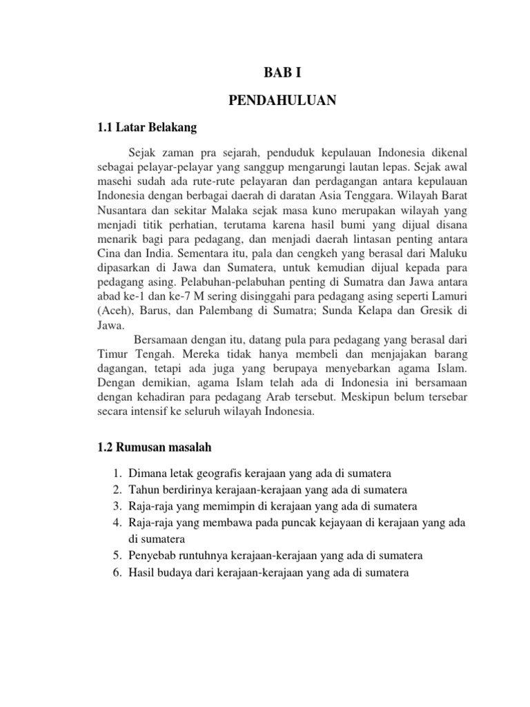 Makalah Agama Islam Penyebaran Islam Di Sumatera
