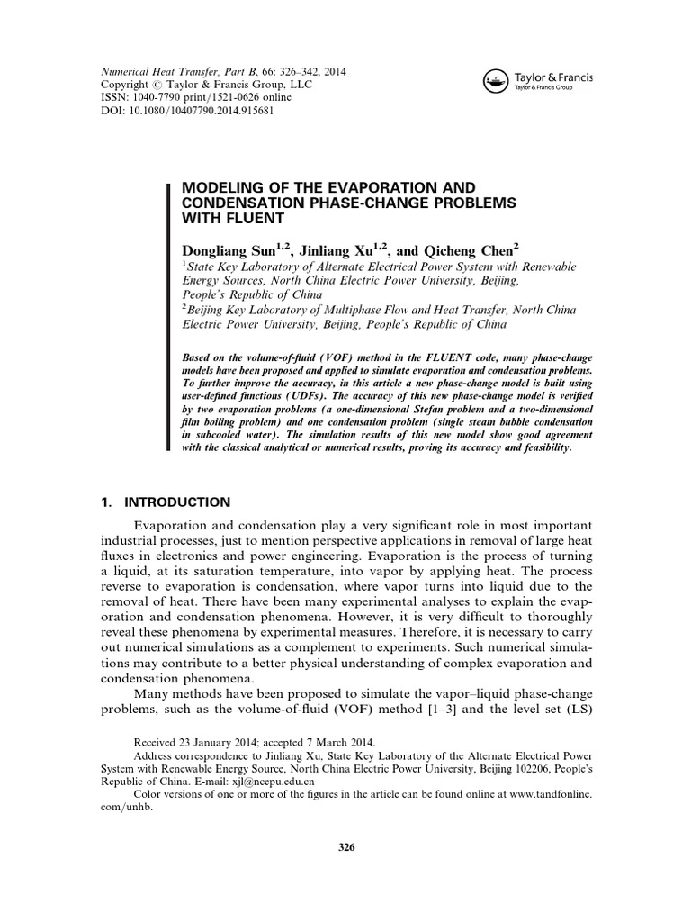 Modeling of The Evaporation and Condensation Phase Change Problems With