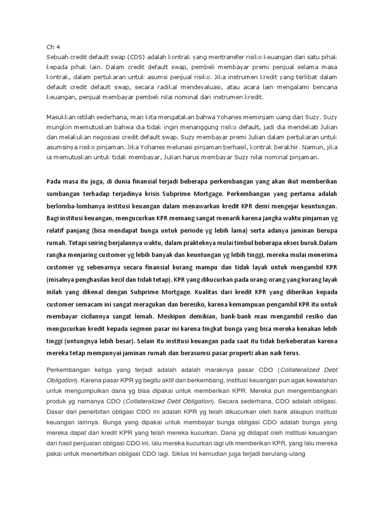 Risiko dan Keuntungan CDS | PDF