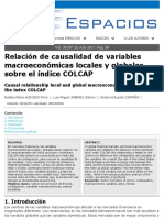 Relación de Causalidad de Variables Macroeconómicas Locales y Globales Sobre El Índice COLCAP