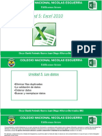 Unidad 5: Excel 2010