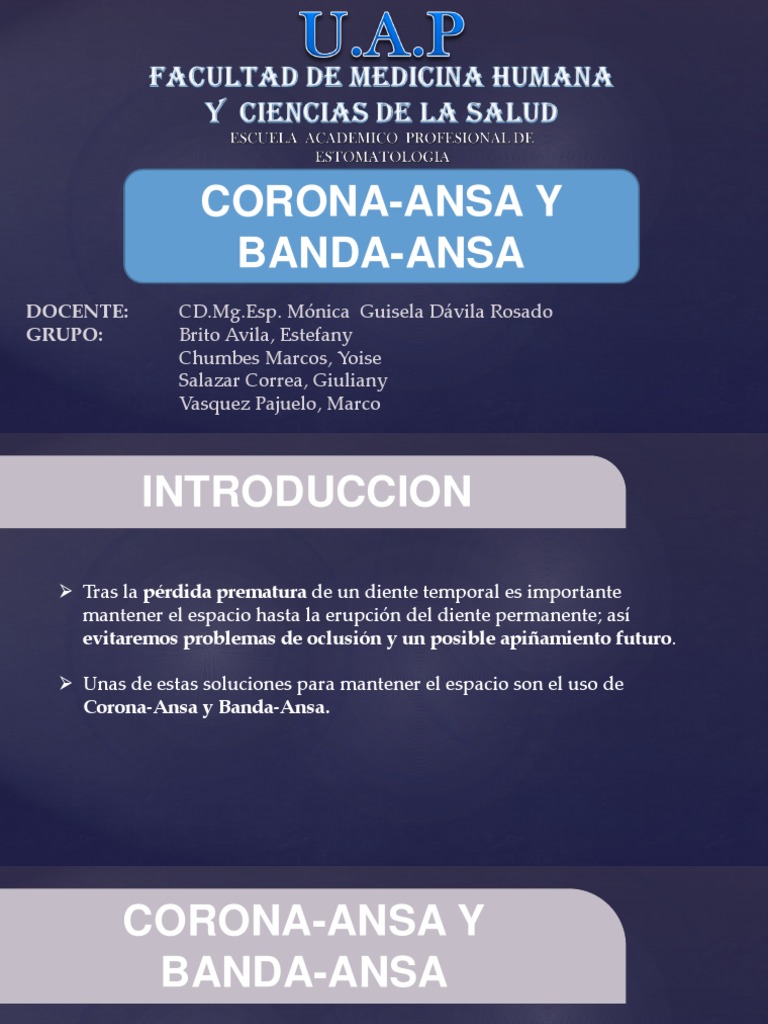 Mantenedores de Espacio: Corona y Banda Ansa | PDF | Odontología | Diente