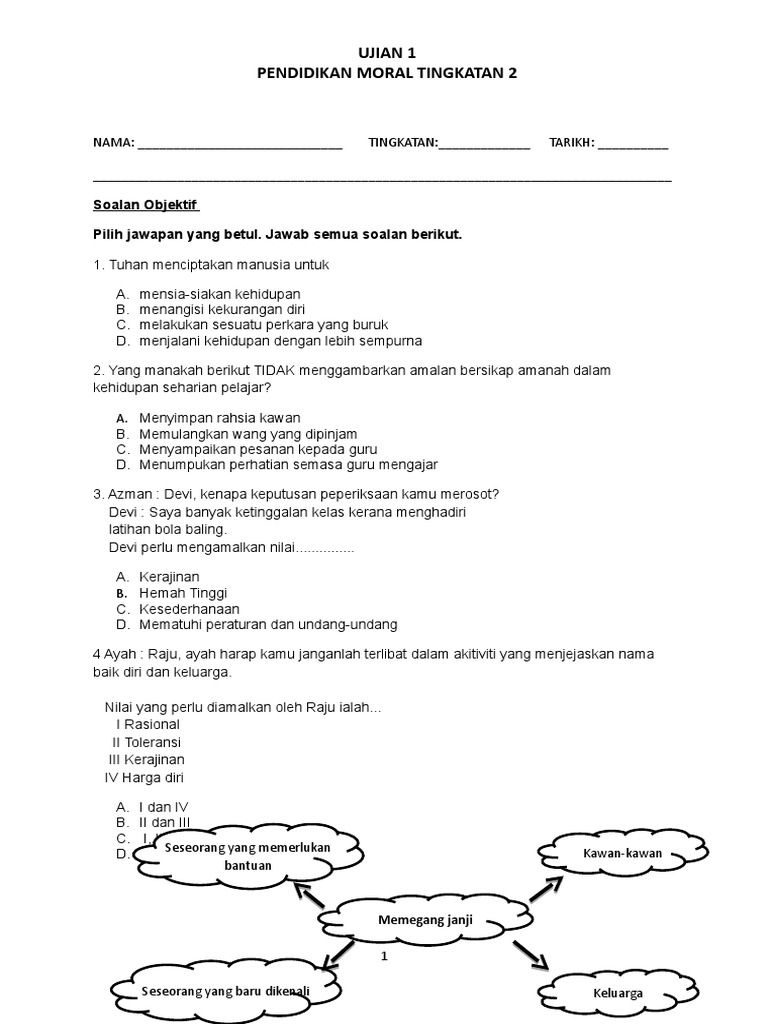 Ujian Mac Pendidikan Moral Tingkatan 2  PDF
