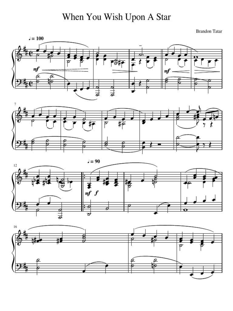 版画 \"When You Wish Upon A Star - Paris\" When You Wish Upon A Star (Lead sheet with verse and lyrics