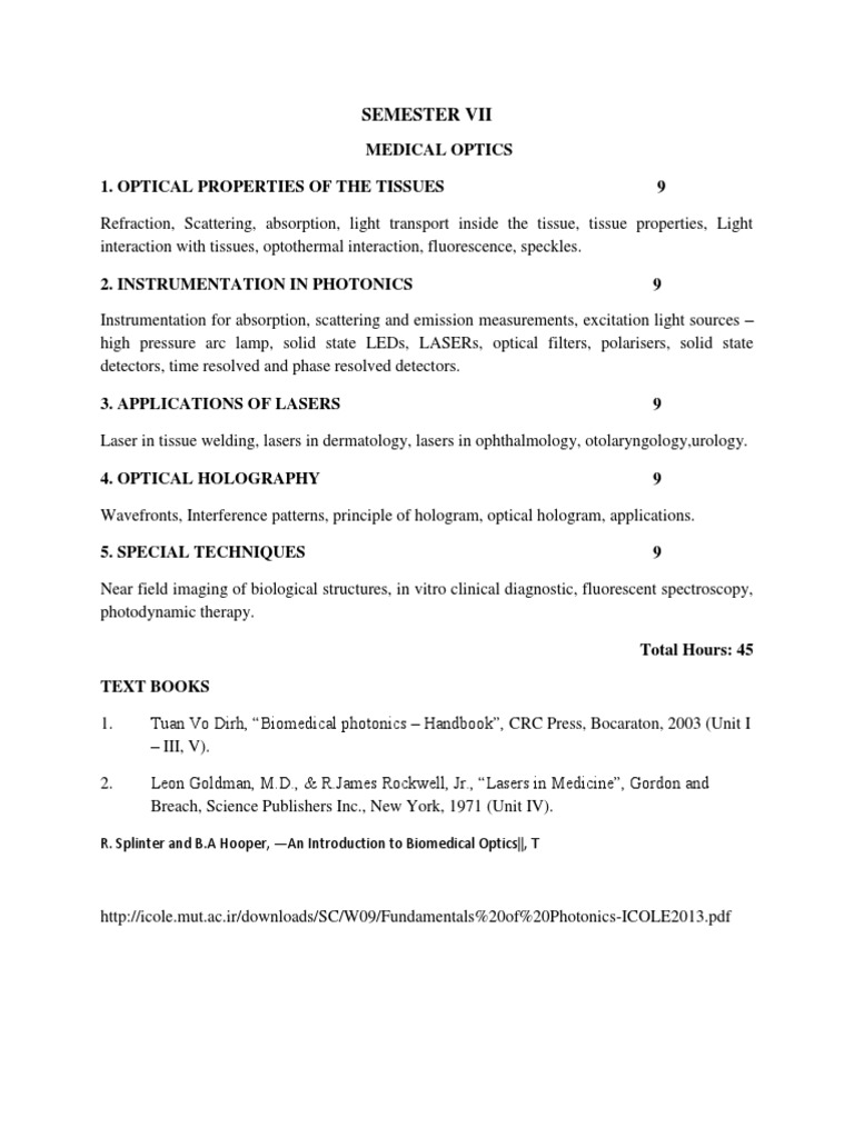 Photonics Career Paths in Medical Optics | PDF
