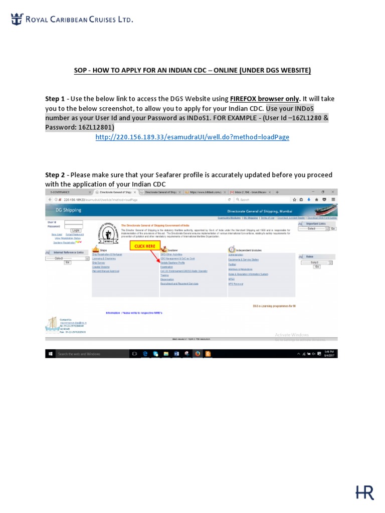 Applying for Indian CDC Online Guide | PDF | Screenshot | Computing