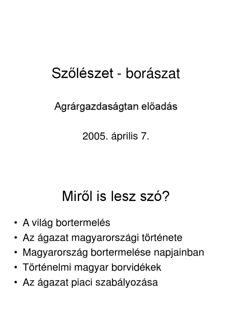 Szolo - Bor Eloadas | PDF