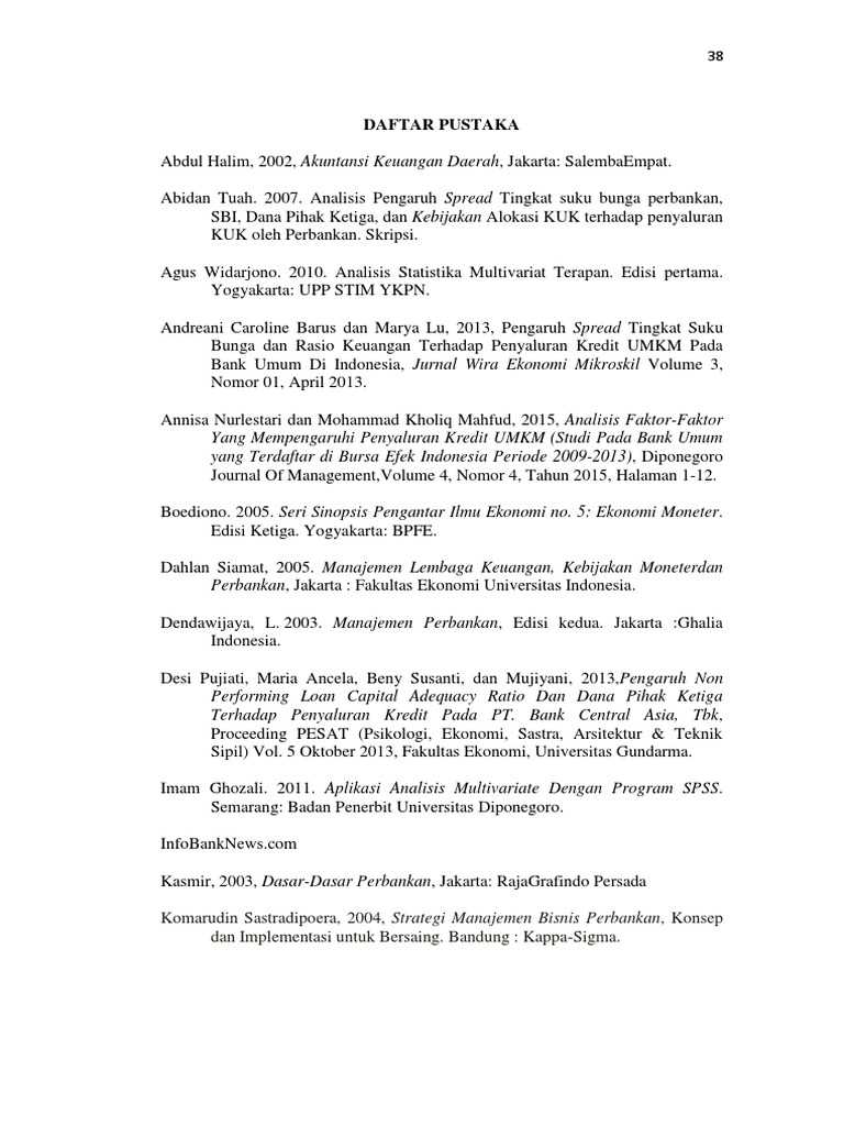 Contoh Daftar Pustaka Jurusan Ekonomi Pdf