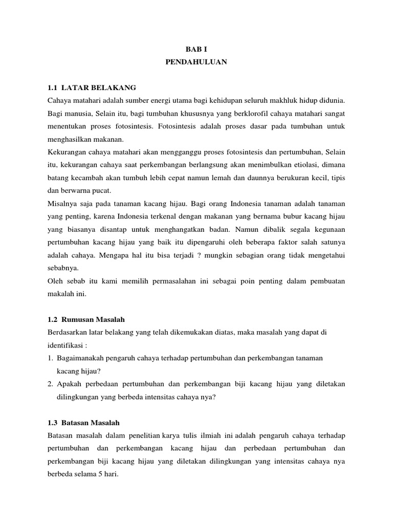 Contoh Karya Tulis Ilmiah Tentang Tanaman Berbagi Tanam