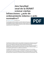 Eglas Sobre Facultad Discrecional de La SUNAT Para Sancionar Ciertas Infracciones