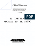 PIAGET, Jean, El Criterio Moral en El Niño