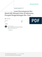 Teknologi Proses Pencampuran Bio-Diesel Dan Minyak Solar Di Indonesia, Prospek Pengembangan Bio-Fuel ...