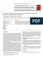 2011 RUSSIA Heat and mass transfer in the entrance region of the falling ﬁlm