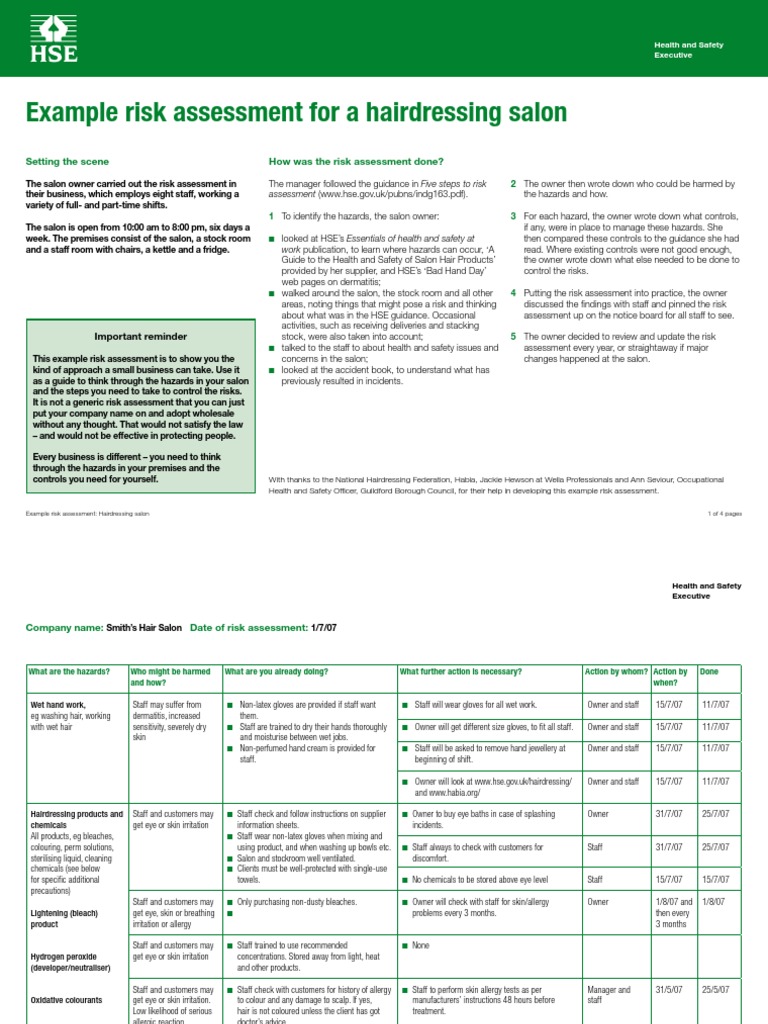 Protecting Health and Safety in the Hair Salon: A Comprehensive Risk