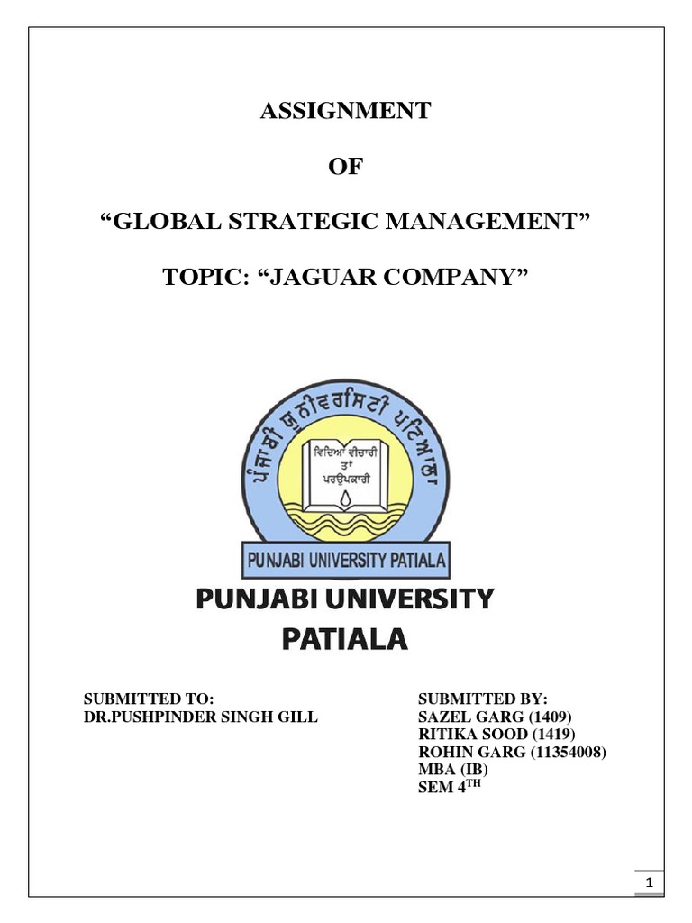 About the Jaguar Company Assignmnt | Motor Vehicle Manufacturers Of The