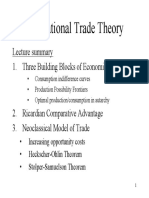 International Trade Theory: Lecture Summary 1. Three Building Blocks of Economics